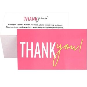 🖤Pink Thank You Cards With Sweet Message 100pcs